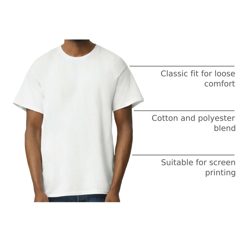 Gildan Adult Ultra Cotton T-Shirt, Style G2000, Multipack, White (10-Pack),