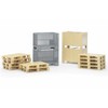 Bruder 02415 Logistics Set with Pallets, Warehouse and Trailer Bins,