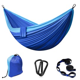Hammock Outdoor Camping Hammocks 2 People 300 x 200 cm Ultralight Portable Travel Hammock up to 300 kg Load Capacity Garden Beach Double Hammock Nylon Breathable Hammock