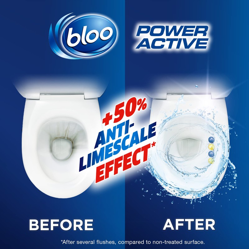 Bloo Power Active Toilet Rim Block Lemon, 2 x 50g