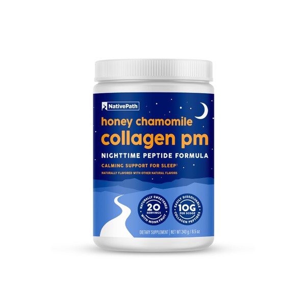 NativePath Collagen PM - Honey Chamomile Nighttime Collagen Peptides Powder