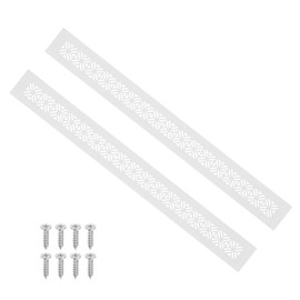 PATIKIL 20 x 2 Inch Door Air Vent Cover, 2 Pcs Heavy Duty Aluminum Grille Ventilation Cover Louvered with Mounting Screws for Cabinet Wardrobe Door, White