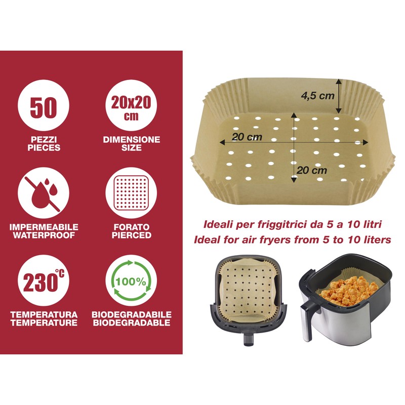 BEPER C103ACC003 Baking Paper for Hot Air Fryer, Set of