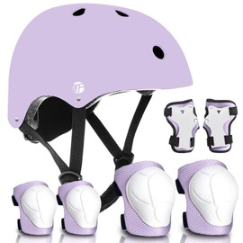 Adjustable Kids Toddler Helmet and Pads Set for 3-5,5-8,8-14+Ages,Skateboard Bike Helmet with Knee Pads,Elbow Pads & Wrist Guards for Boys & Girls,Fit for Skateboard,Skating,Biking,Cycling,Scooter