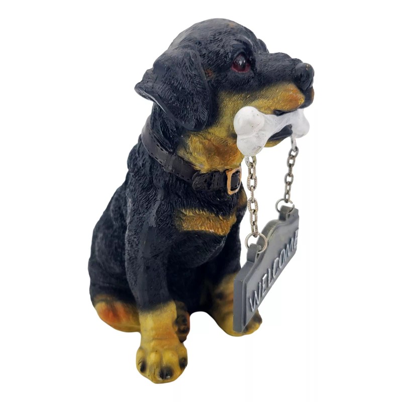 Treasure Co Trio Rottweiler Welcome Statue 6 in Resin Guard