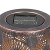 LED Solar Lantern Retro Iron Hollow Portable Warm Light Outdoor