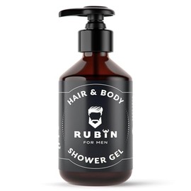 Rubin for Men Gentle 2-in-1 Men's Shower Gel for Hair and Body - 150 ml - No Sulphates, Parabe, Silicones - Shower Gel and Shampoo for Men - Made in Germany