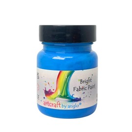 artcraft by anglo Neon Blue Fabric Paint, 60ml Textile Paint. Permanent Paints for Clothes, T-Shirts, Bags & Jeans. Ideal for Art & Craft DIY Projects