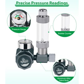 Aquarium CO2 Regulator, Mini Detachable Design, Complete with Bubble Counter and Check Valve Function for Establishing CO2 System in Aquatic Plant Tank