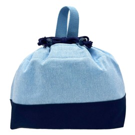 Jewelry Shop M BL bag19 Cold Insulated Drawstring Toray Aluminum Sheet Used, Washable, Lunch Bag, Cooler Bag, For Kids, Adults, Blue, Navy, Plain