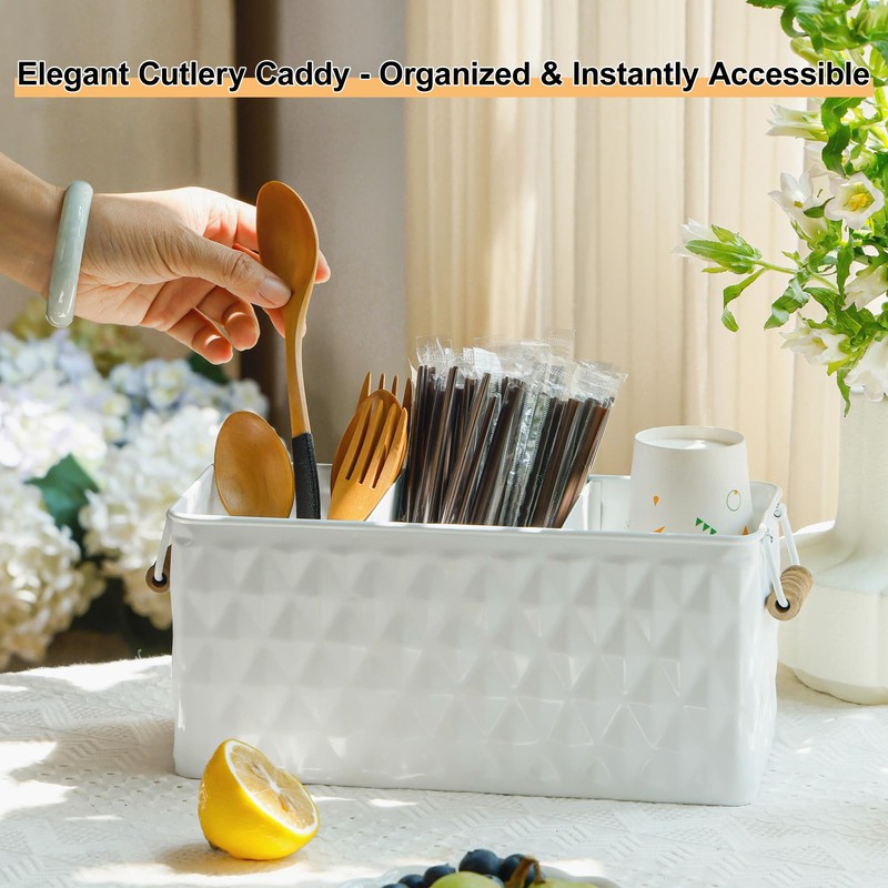 HOME PALETTE Silverware Caddy for Party Kitchen Flatware Holder for