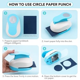 Punzón circular, perforador circular de 1 pulgada, perforador de manualidades para manualidades de papel, herramienta de corte circular, perforador de