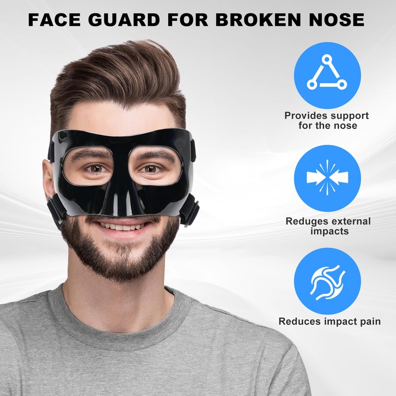 Nose Guard for Broken Nose Adjustable Basketball Face Shield Nose