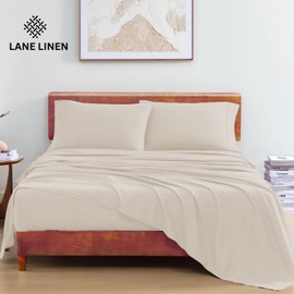LANE LINEN Twin Bed Sheets, 100% Organic Cotton Sheets Twin Size, 3Pc Twin Bed Sheet, Hotel Quality Bed Sheet Set, Bedding Sheet & Pillowcases, Deep Pockets Upto 15" - Glacier Grey