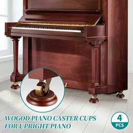Piano Caster Cups & Pads for Hardwood Floors - Upright Piano Wheel Floor Protectors & Leg Coasters