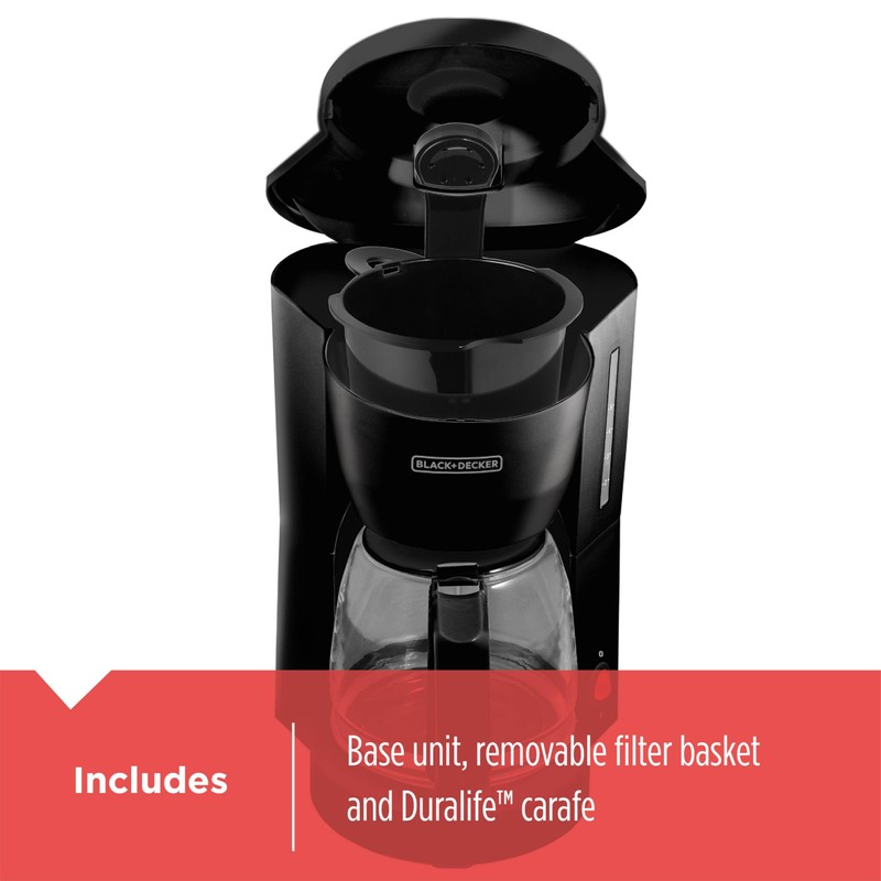 BLACK+DECKER 5-Cup Coffeemaker, DCM600B Black