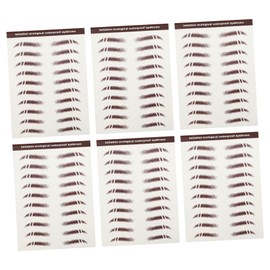 Ipetboom 6pcs Brow Stencil Set Eyebrow Imitation No Glue Needed for Natural Brows