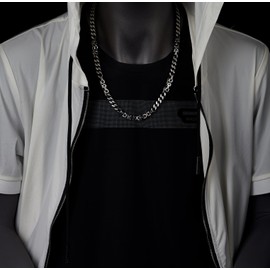 COOLSTEELANDBEYOND Matt Two-Tone Silver Black Curb Chain Byzantine Chain Mens Stainless Steel Necklace, Biker Hip Hop