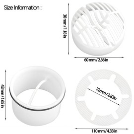 FENGCHUANG Hair Strainer for Shower Set, Hair Catcher Set of 4, Replacement Dip Tube Hair Catcher Shower, Hair Strainer for Drain Fittings / Shower Drains