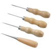 Kioiner 4 Pcs Scratch Awl with Wooden Handle, Gourd Shape
