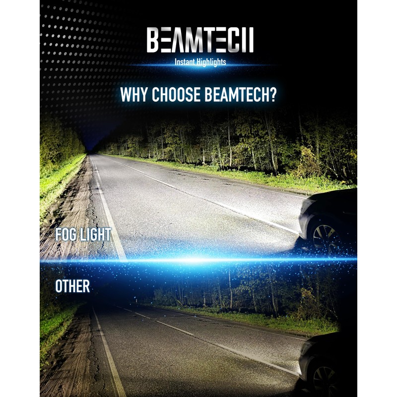 BEAMTECH H7 Fog Light Bulbs, Fog Light Bulb 6500K Light