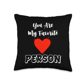 Love Season Valentine's Day Young Couple Gift You Are My Favorite Person Heart Shape Girlfriend Love Fan Throw Pillow, 16x16, Multicolor