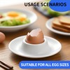 HUAJJ 10 Pcs Egg Cups, White Plastic Boiled Egg Cup