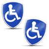 Biomar Labs 2 x Aufkleber 3D Gel Silikon Behindert Disabled