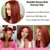 Hoscod Reddish Brown Bob Wig 13x4 HD Transparent Lace Front
