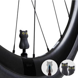BONE Tapón de Válvula con Personaje, 2pcs, Resistente a la Corrosión, Universal para Bicicletas, Coches, Camiones, Motos y SUVs - Gato MIAO