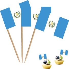 Guatemala Toothpick Flag Guatemalan Country Small Mini Cocktail Fruit Cupcakes Toppers Food Stick Flags Decorations,100 Pack