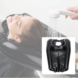 Mobile hair washing air tube inflator for elderly care patients set
