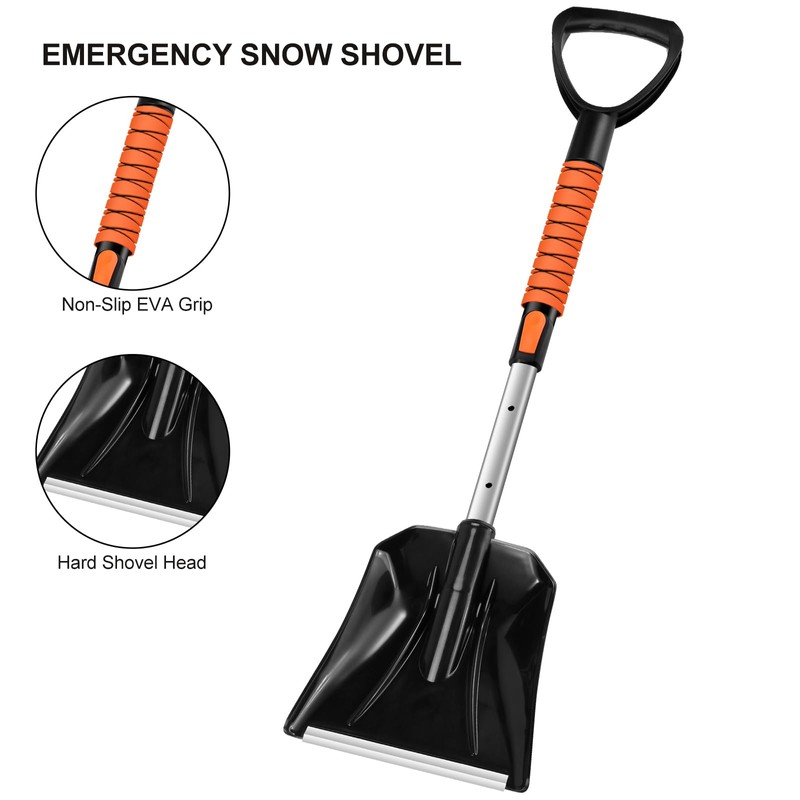 Odoland Ice Scraper with Snow Brush and Snow Shovel, 35"