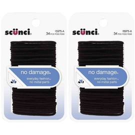 Scunci Elastic Hair Bands, Black, 34 ct, Small, 2 pk