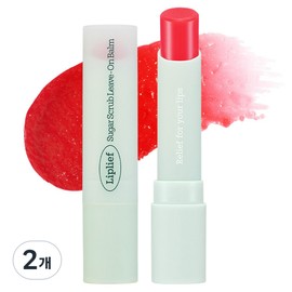 Lip Leaf Sugar Scrub Leave-On Balm, Sheer, 3.2g, 2 pcs / 립리프 슈가 스크럽 리브온 밤, 쉬어, 3.2g, 2개