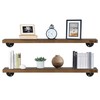 TEN49 Industrial Pipe Wood Wall Shelf - 36" Espresso Real