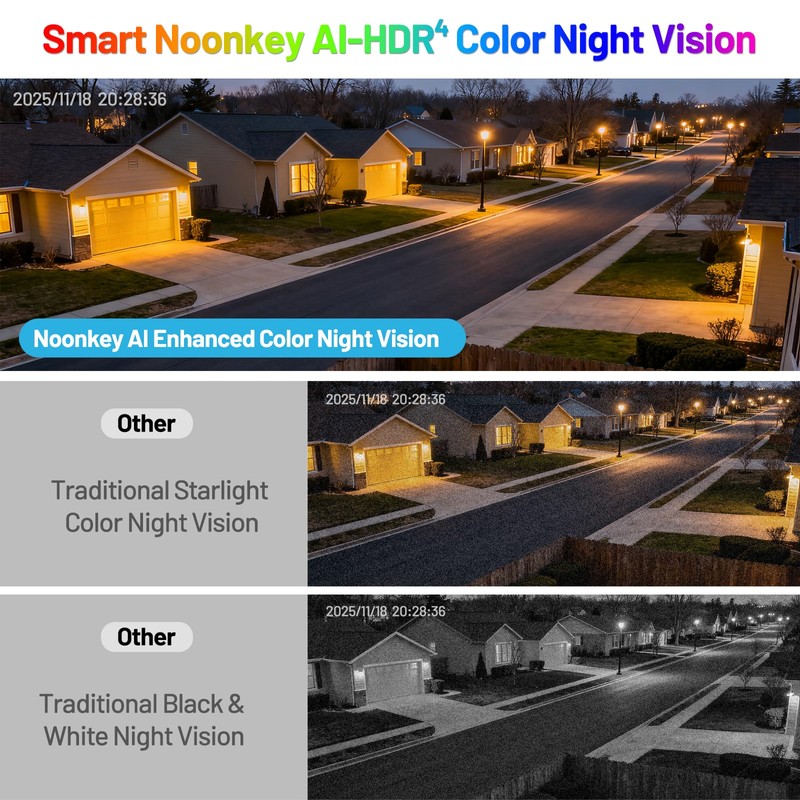 Noonkey Window Camera for Home Security - 3MP Ultra HD,
