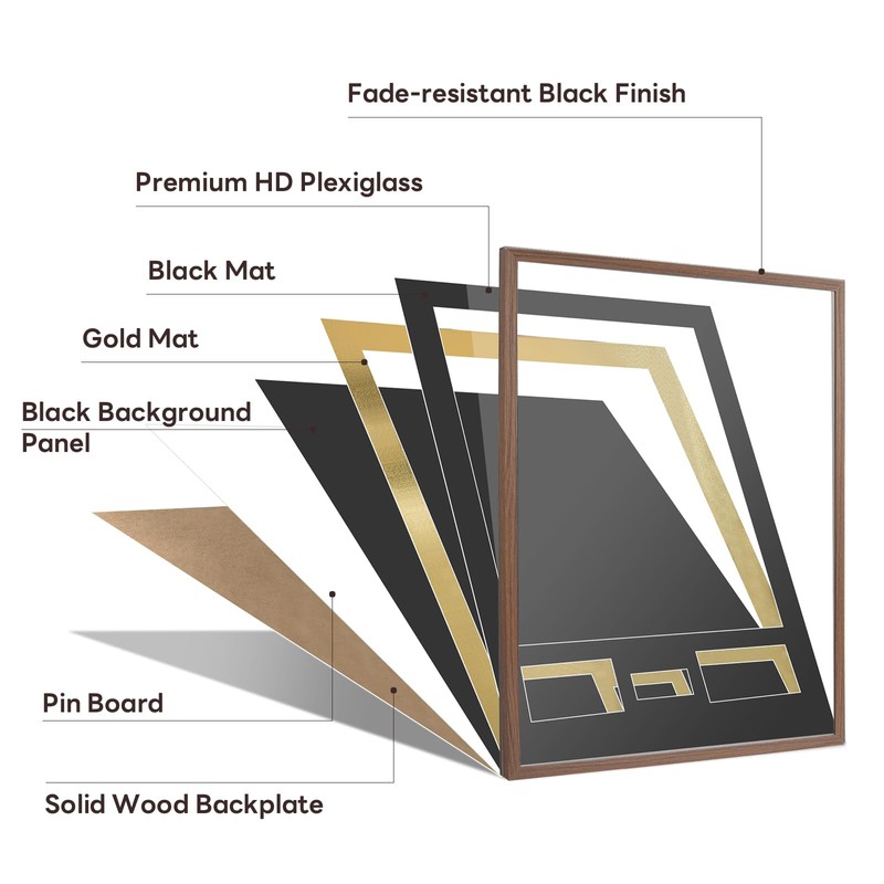 ASmileIndeep Jersey Frame Display Case, Large Shadow Box with 98%