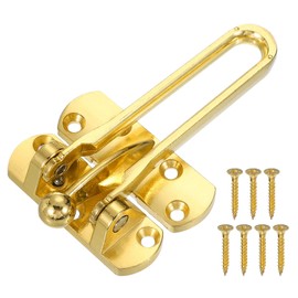 MECCANIXITY Door Chain Lock, 1 Pcs Door Swing Bar Lock for Home Security Front Doors and Inside Doors with 7 Pcs Screws for Home Bedroom Hotel Apartment, Light Gold