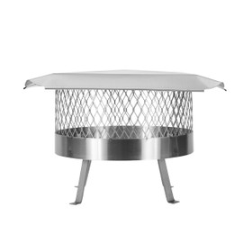 Draft King Single Chimney Cover 16in Round - SS816U Chimney Cap 16 in., Round Slip-In Welded Leg, Single Flue Stainless Steel Chimney Cap, Chimney Caps for Outside, Chimney Flue Cover