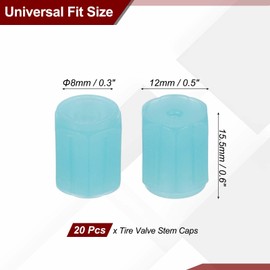 PATIKIL 20 PCS Tire Valve Stem Caps, 8MM Car Wheel Valve Cap Universal Air Valve Cover Vehicle Exterior Accessories for Car Bike Motorcycle Truck, Blue