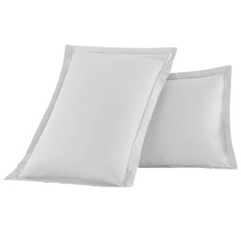 Elegant Comfort Luxury Ultra-Soft Premium Hotel Quality 2-Piece Pillow Shams Microfiber Double Brushed - Wrinkle Resistant, King Size, White