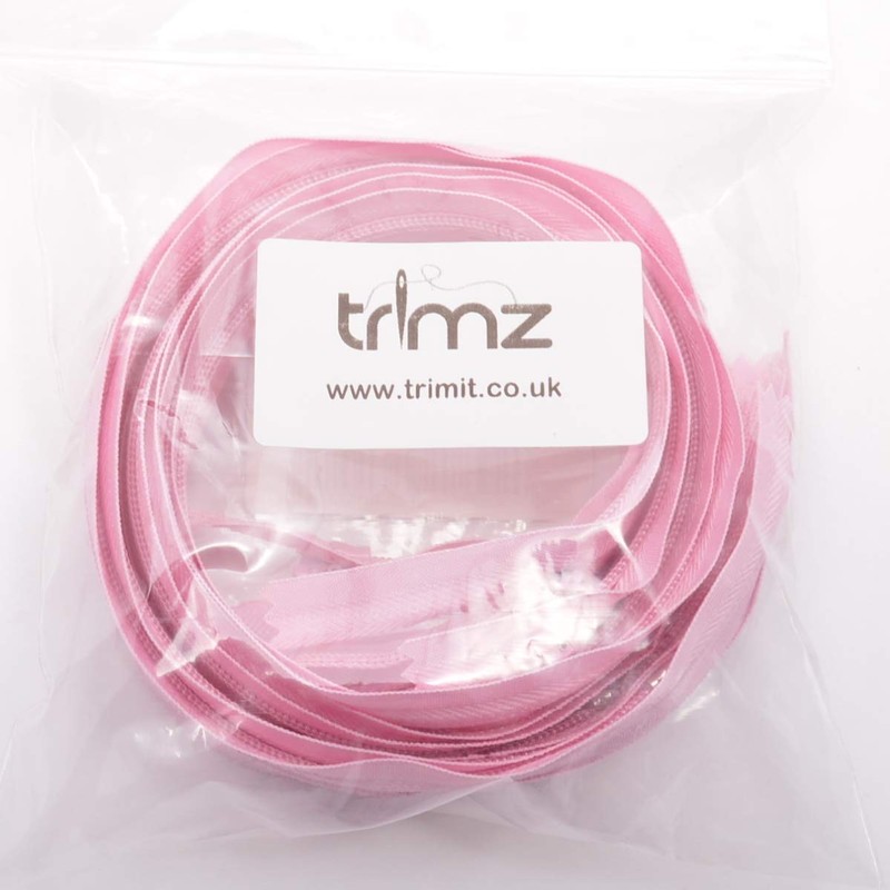 60cm Adjustable Length Invisible Zip - Pink, 5 Pieces