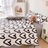 CLOTHKNOW Black White King Size Comforter Sets 3Pcs Love Bedding