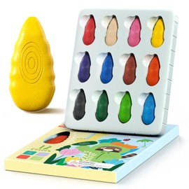 TinyGeeks 12 Water Drop Crayons + Non Toxic Crayons for Toddlers 1-3 | Washable for Kids Ages 4-8 | Easy To Hold | For Toddlers 2-4 Years | Ergonomic Shape