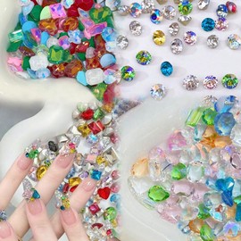 200pcs Nail Parts Stone Trim, 5D Colored Nail Stone, Perfect for Nail Art, Nail Art and Craft Decoration