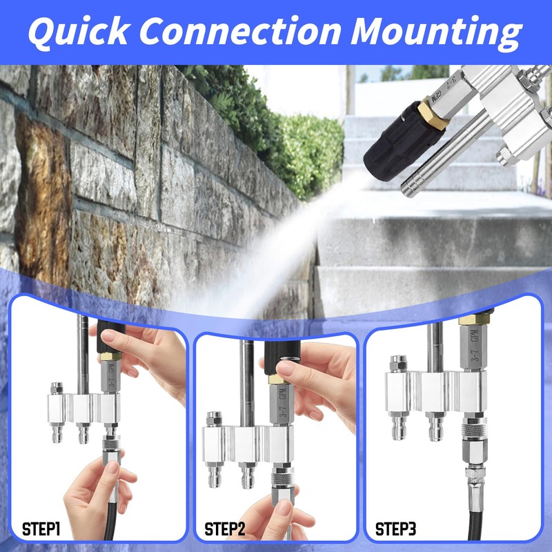Three-in-one Adjustable Downstream Soft Wash Nozzle, M5 Twist Nozzle soft