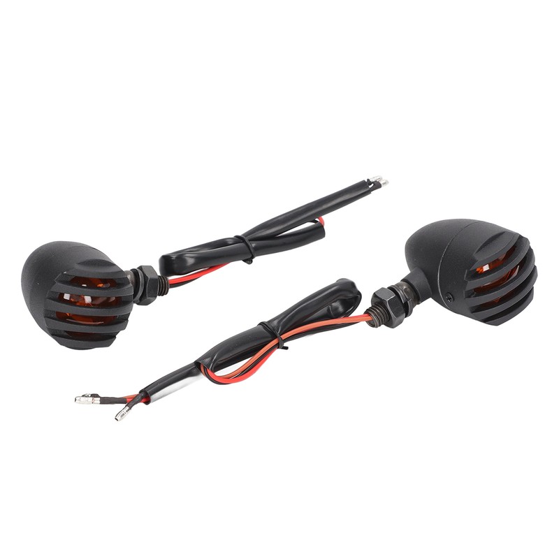 Pair Motorcycle Turn Signal Light with Grill Cover 3 Wires