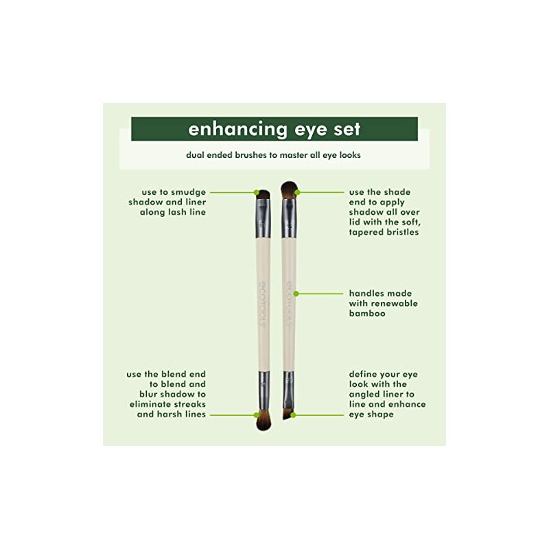 EcoTools Eye Enhancing Duo, Set de 2 Brochas para sombras