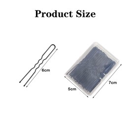 100 Pcs U-shaped Hairpin, Black Metal Hair Grips Clips, for Women Thick Hair Buns for All Hair Styles(6cm)